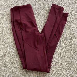 Lulu lemon size 6 leggings dark red